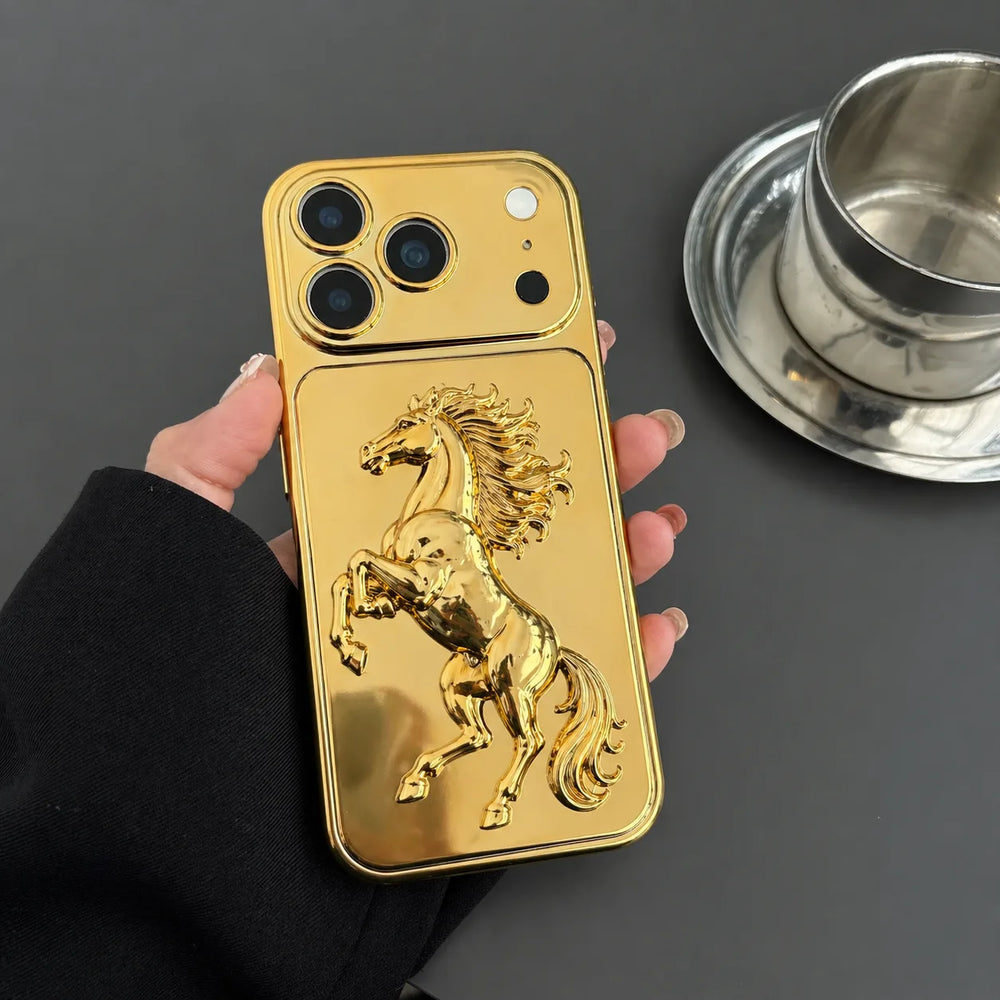 premium iPhone cover golden horse design