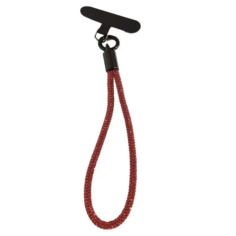 Diamond Inlaid Wrist Strap Keychain - Bag & Car Pendant