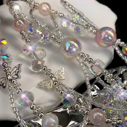 Luxury Pearl Butterfly Crystal Phone Chain