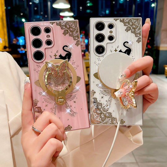 ORRY Stylish Diamond Cat and Butterfly Grip Holder