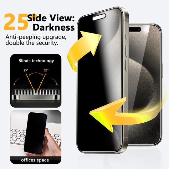 iPhone 16 Pro Max Privacy Tempered Glass Anti-Spy Screen Protector