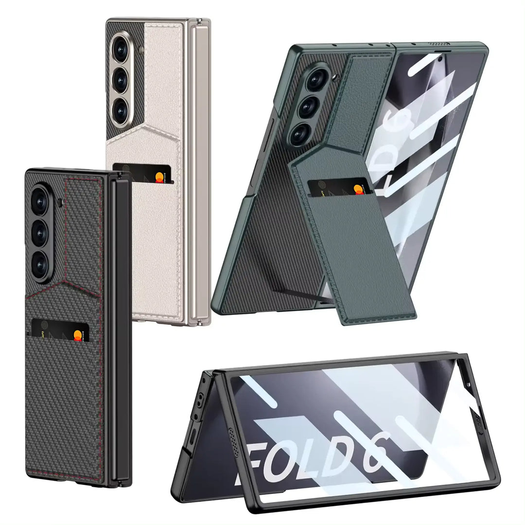 Samsung  Galaxy Fold Leather Wallet Card Slots Stand Case