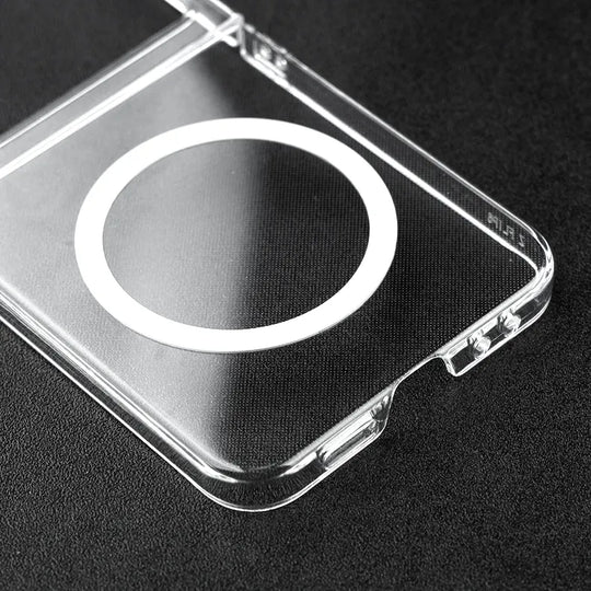 Premium Galaxy Z Flip Magnetic Clear Fusion Case (✅Anti Yellow).