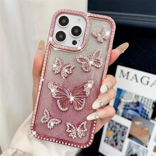 Diamond Butterfly Shine iPhone Case