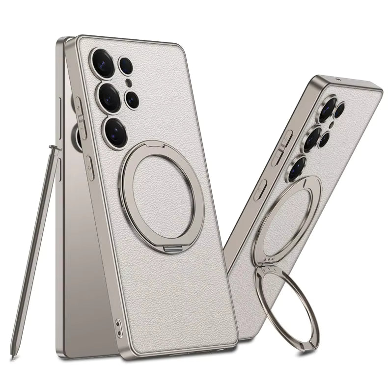 Premium Rotatable 360° Alloy Bracket Magnetic Charging Case.