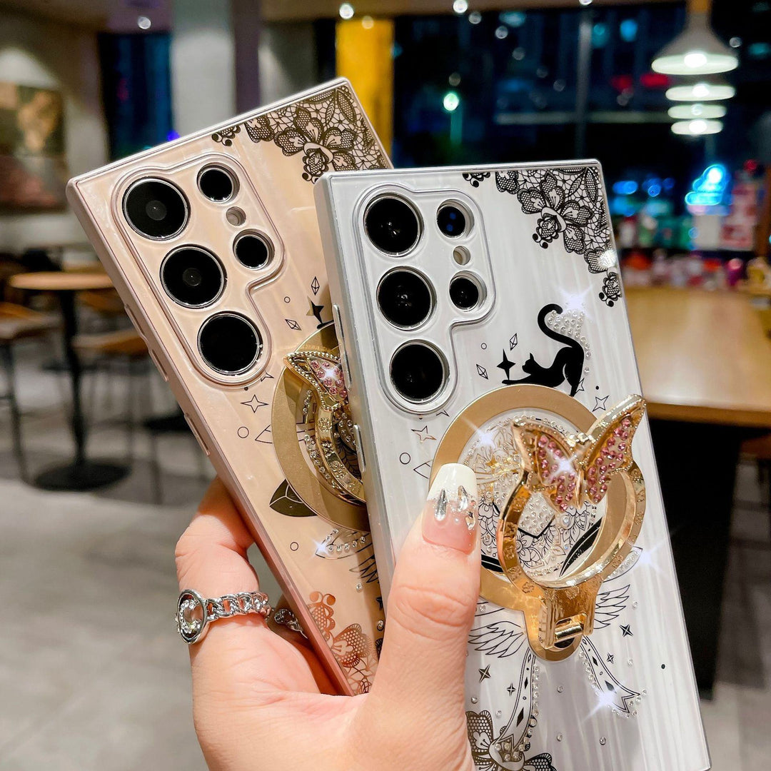 ORRY Elegant Cat and Butterfly Rhinestone Ring Case