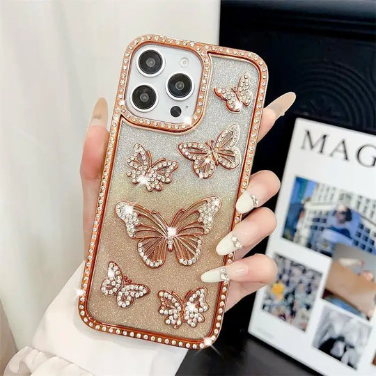 Diamond Butterfly Shine iPhone Case