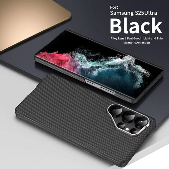 Ultra-Thin Real Carbon Fiber Shockproof Case for Galaxy S25 Ultra. - *Luxury Meets Functions*.