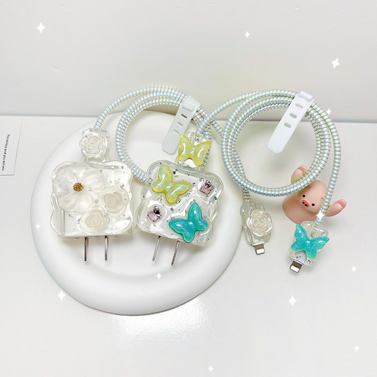 Yivenbarity Cute Flower Charge Cover For Data Cable