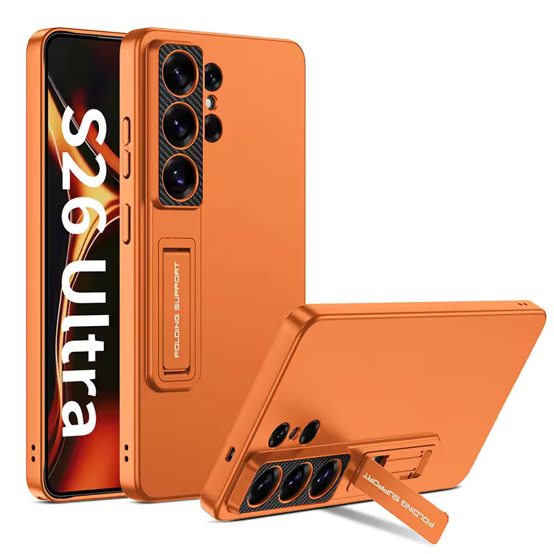 Cosmos Joy Luxury Matte Slim Stand Case for Galaxy S26 Ultra orange