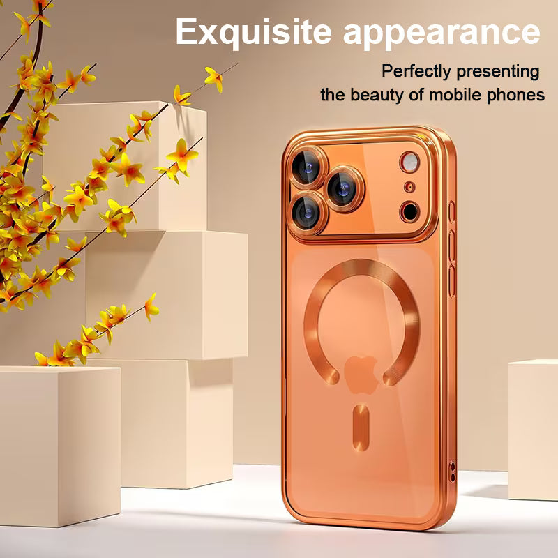 Premium clear magnetic case with raised camera protection