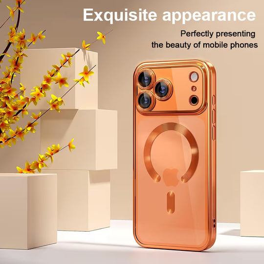 Premium clear magnetic case with raised camera protection