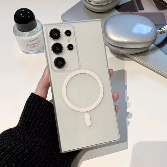 Crystal clear MagSafe case for Samsung with strong magnetic hold