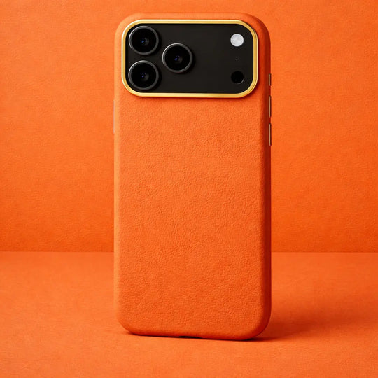 Cosmic orange magnetic leather defense case with shockproof protection