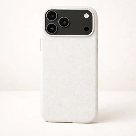 White shockproof magnetic leather phone case with durable grip