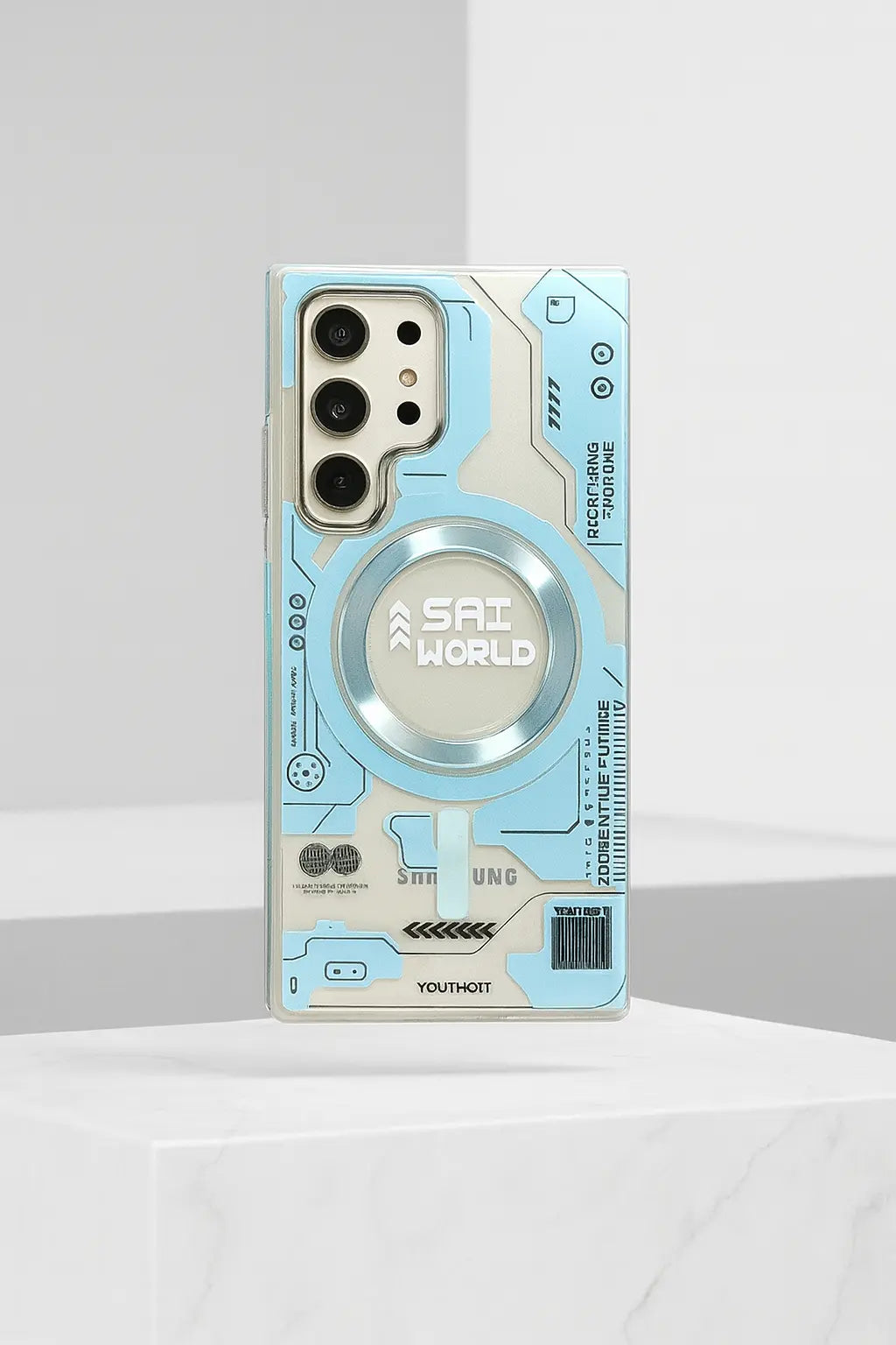 Cosmos Joy Futuristic Phone Case sky  blue Color