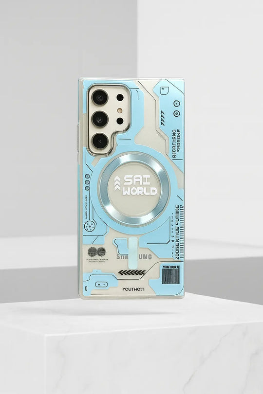 Cosmos Joy Futuristic Phone Case sky  blue Color