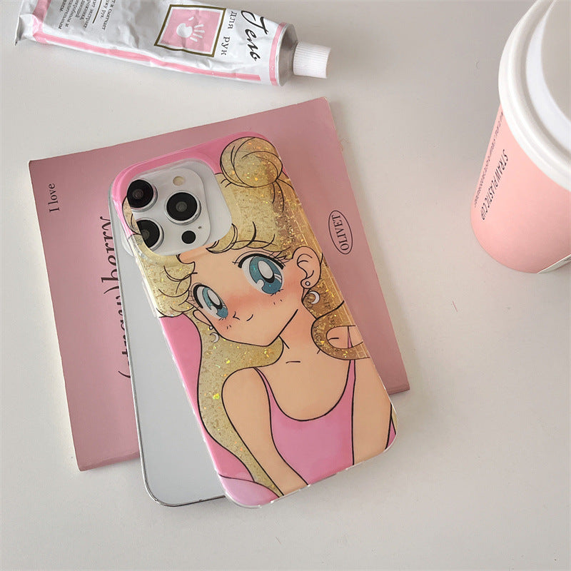 Trendy pink doll sparkle phone case for girls India