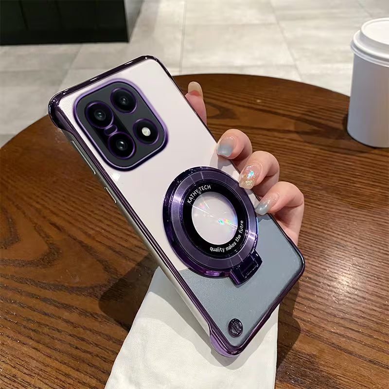 Crystal Clear Magnetic Stand Case with Ring Grip (purple)