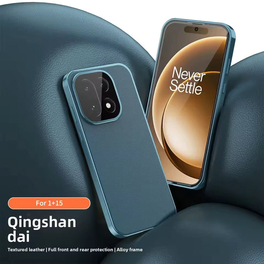 Metal Frame Leather Back Case - OnePlus