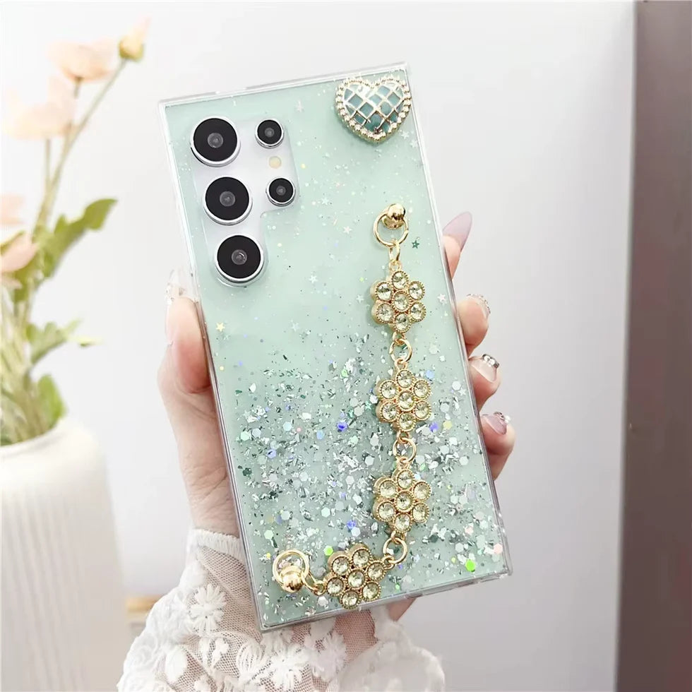Glitter Flowers Luxury Phone Case