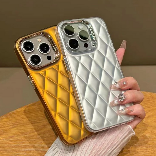 Solid Color Diamond Pattern Case