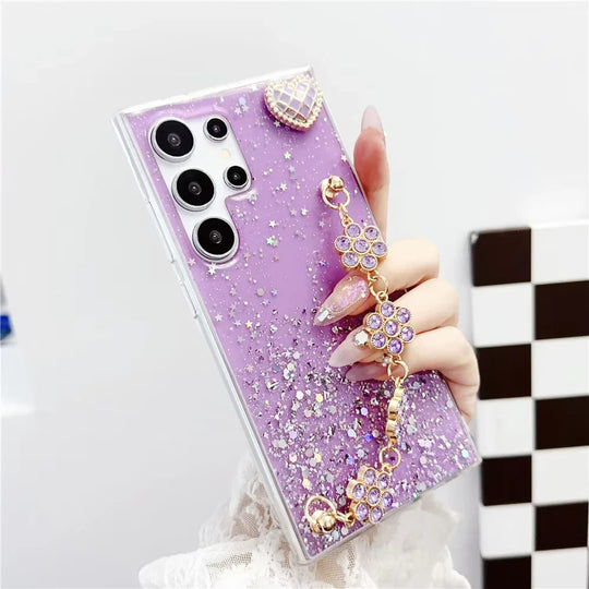 Glitter Flowers Luxury Phone Case