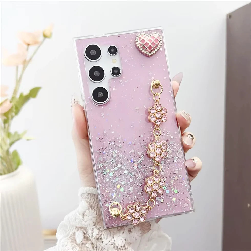 Glitter Flowers Luxury Phone Case