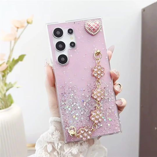 Glitter Flowers Luxury Phone Case