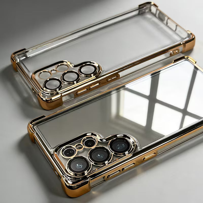 Samsung S25 Ultra transparent protective cover golden