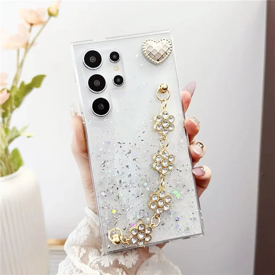 Glitter Flowers Luxury Phone Case