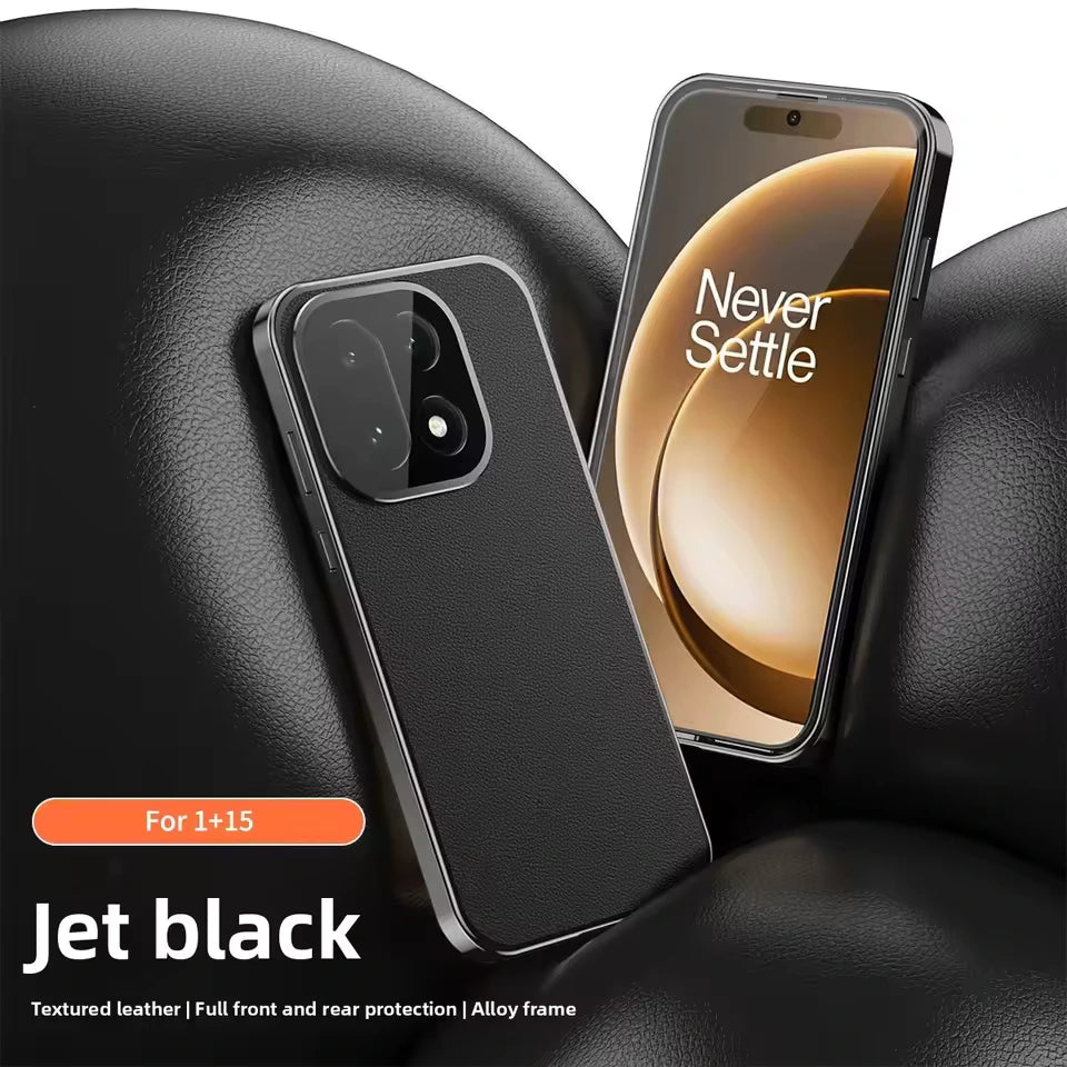 Metal Frame Leather Back Case - OnePlus