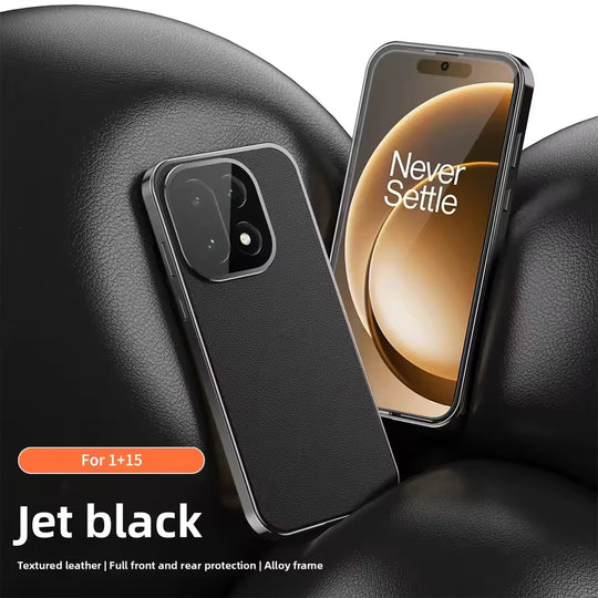 Metal Frame Leather Back Case - OnePlus