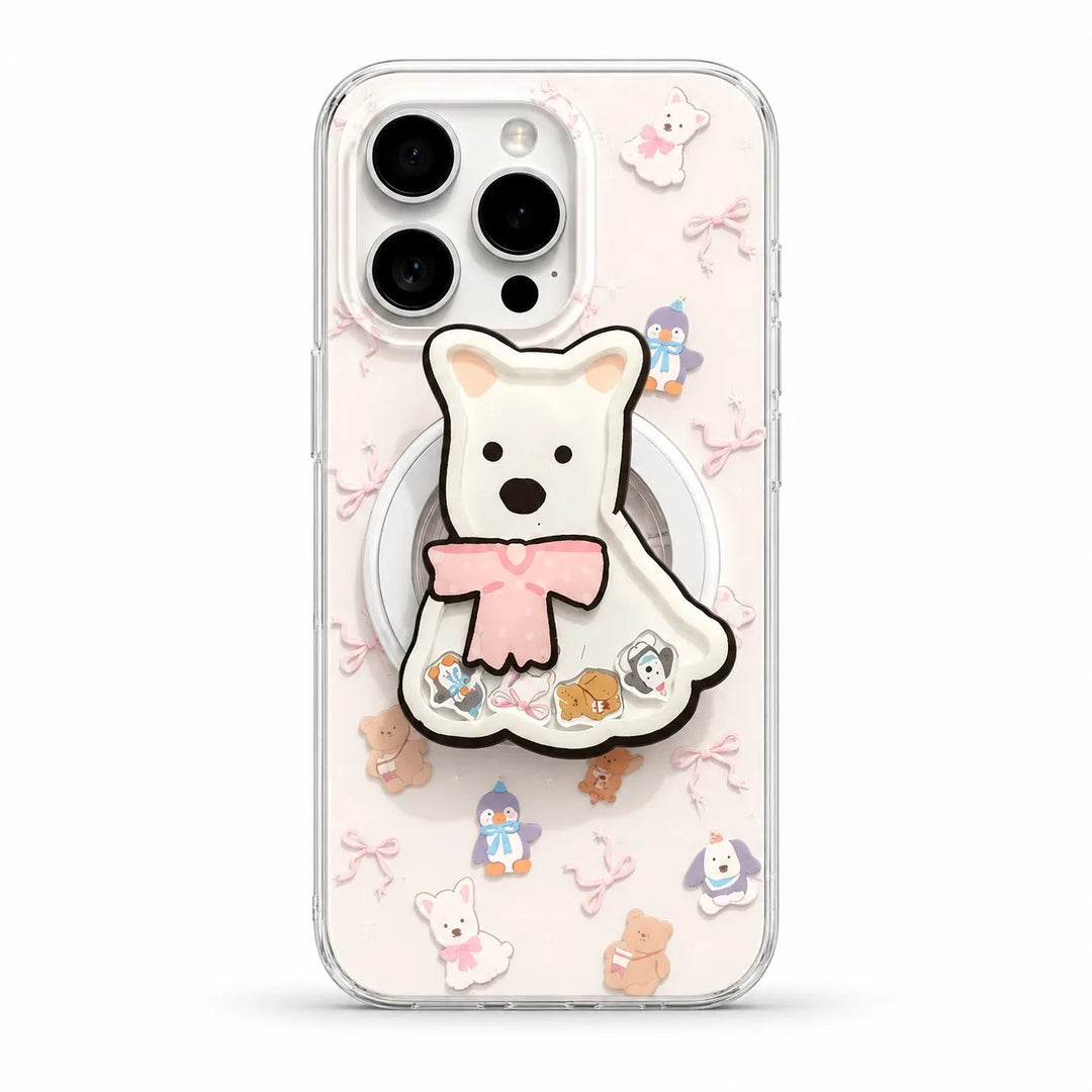 Cute Bear MagSafe Grip Phone Case