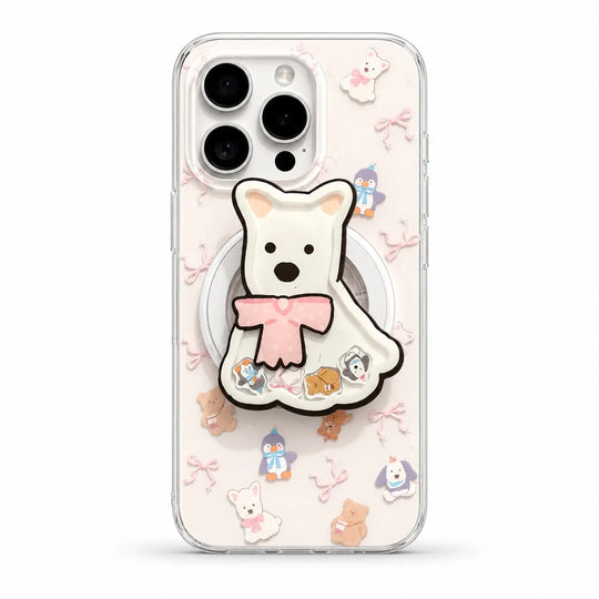 Cute Bear MagSafe Grip Phone Case