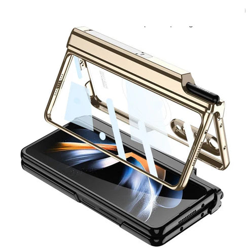 Galaxy Z Fold4 Magnetic Magsafe Case with Metal Bracket & S Pen Slot.