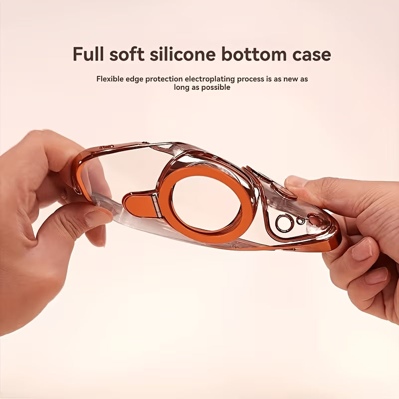 Electroplated Transparent Folding Stand Case