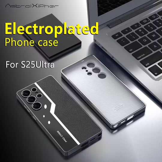 Luxury Electroplated Quilted Leather Mobile Case