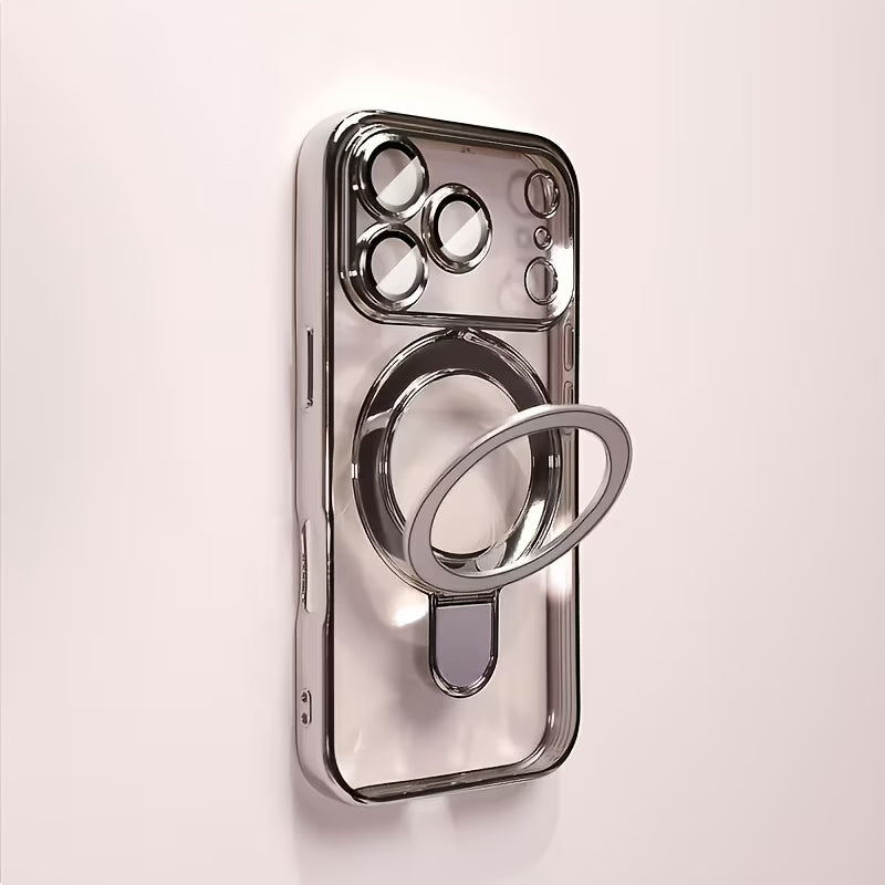 Electroplated Transparent Folding Stand Case