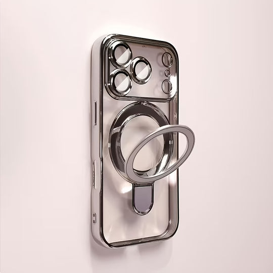 Electroplated Transparent Folding Stand Case