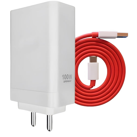 OnePlus 100W SuperVOOC Fast Charger with 1M Type-C Cable.