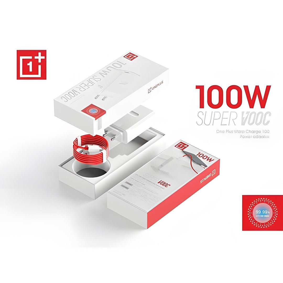 OnePlus 100W SuperVOOC Fast Charger with 1M Type-C Cable.