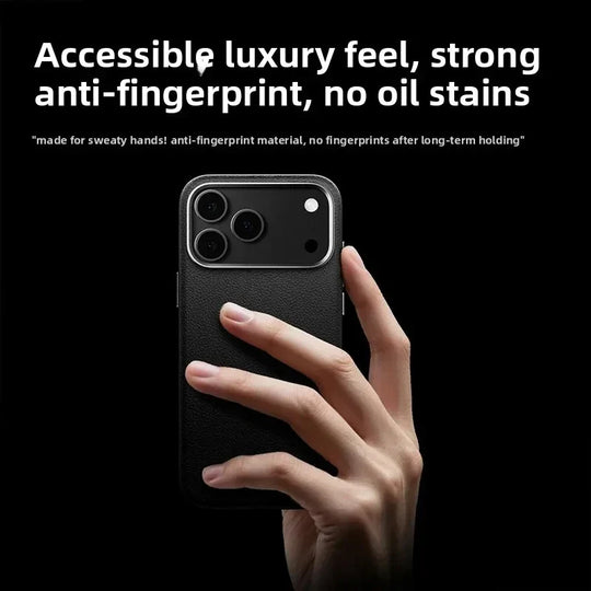 magnetic leather phone case with rugged defense design