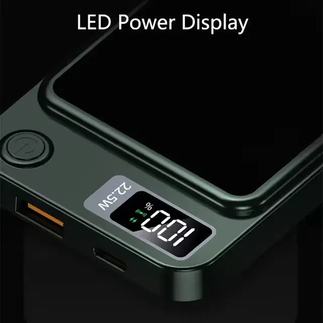 Mini Portable 10000mAh & 5000mAh Magnetic Power Bank, 22.5W Fast Charger.