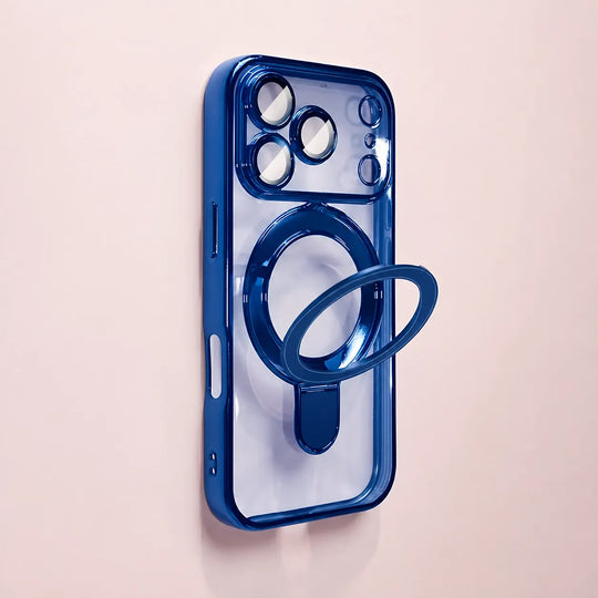 Electroplated Transparent Folding Stand Case