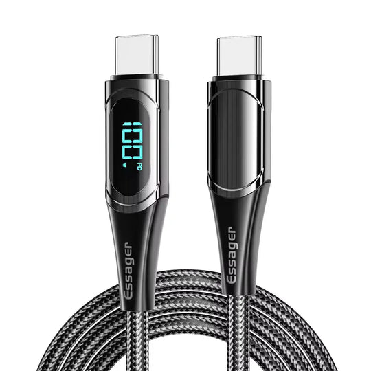 100W Dual Type-C Fast Charging Cable with Digital Display.