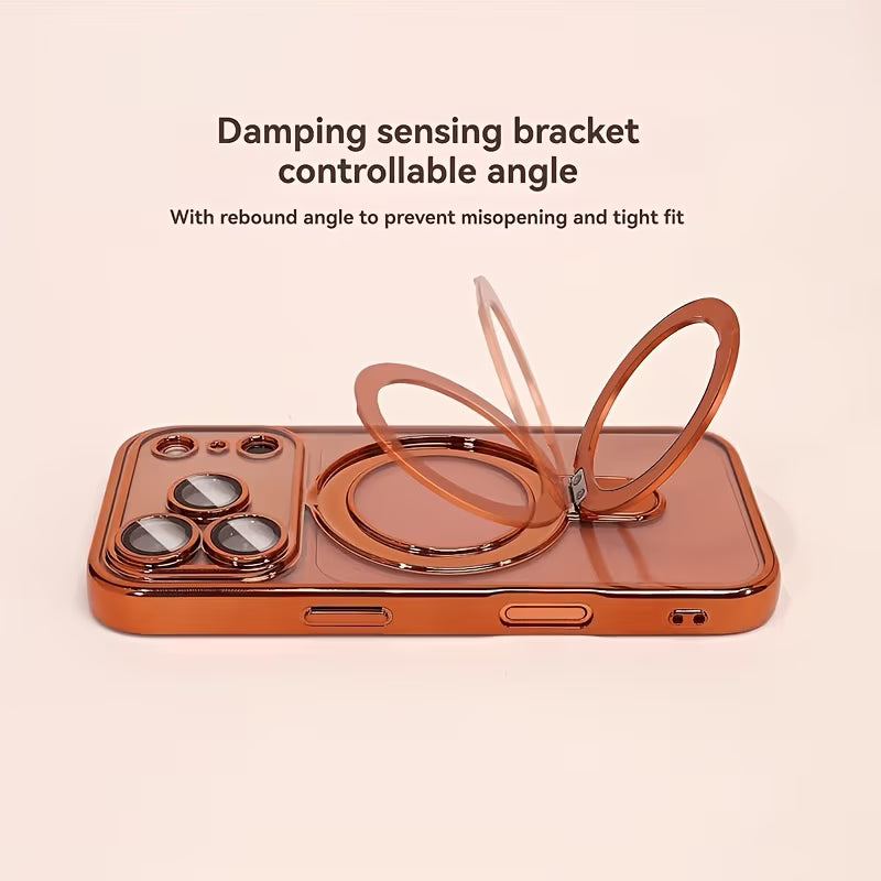 Electroplated Transparent Folding Stand Case
