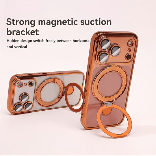 Electroplated Transparent Folding Stand Case
