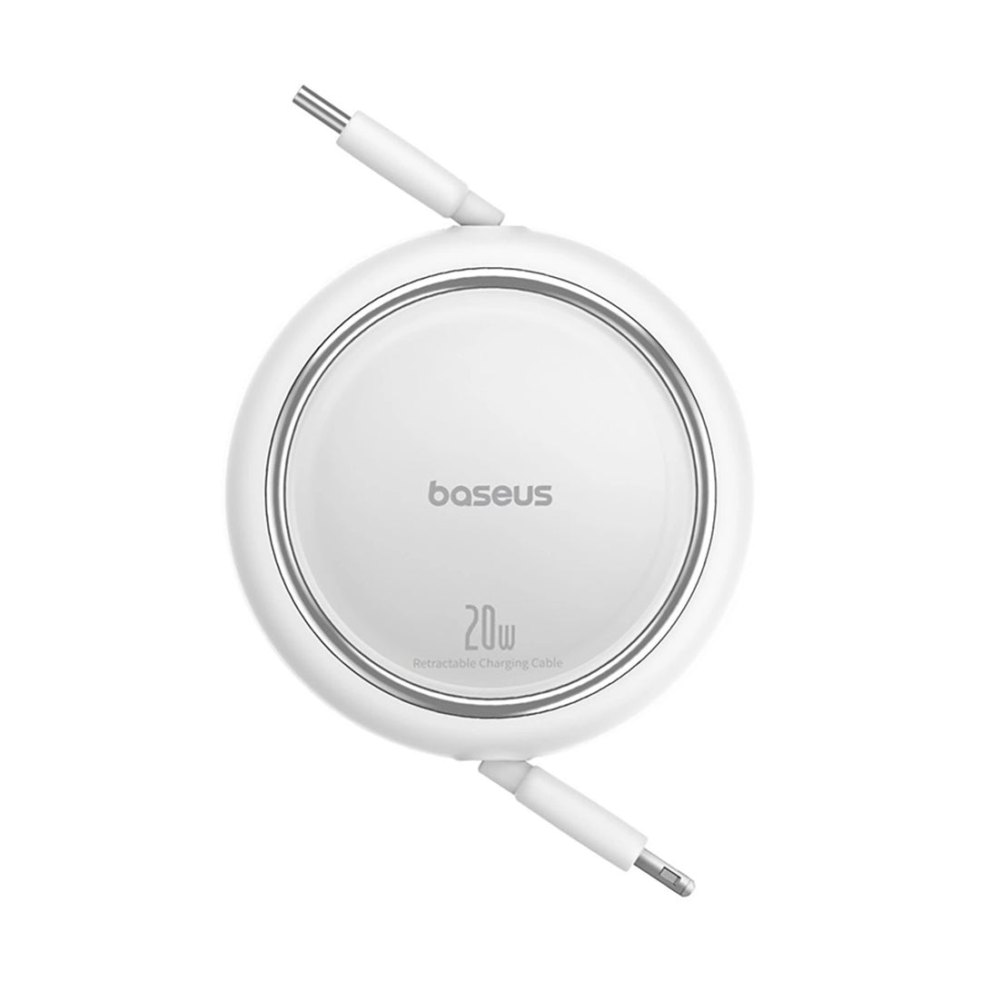 Baseus White 1m Retractable Cable - USB-C/Lightning, 20W