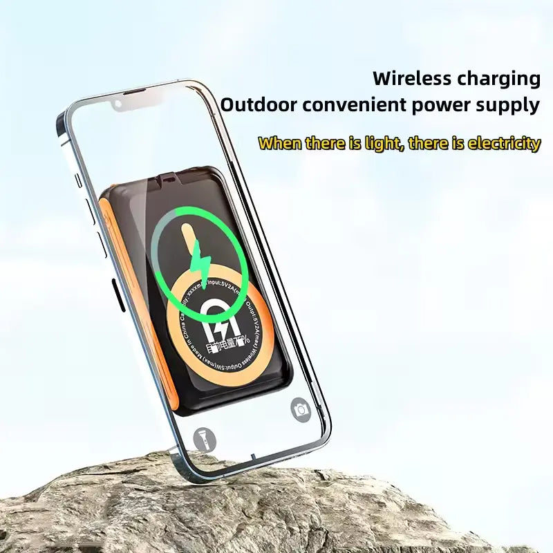 Wholesale 5000mAh Magnetic Wireless Solar Power Bank 15W.